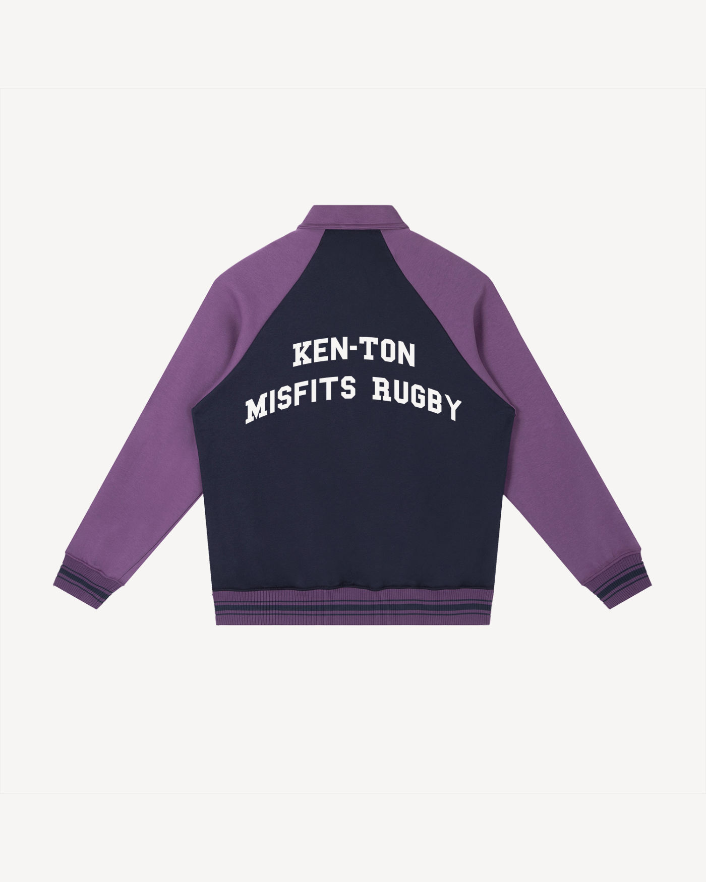 Ken-Ton Misfits RFC Raglan Varsity Jacket, Purple & Navy
