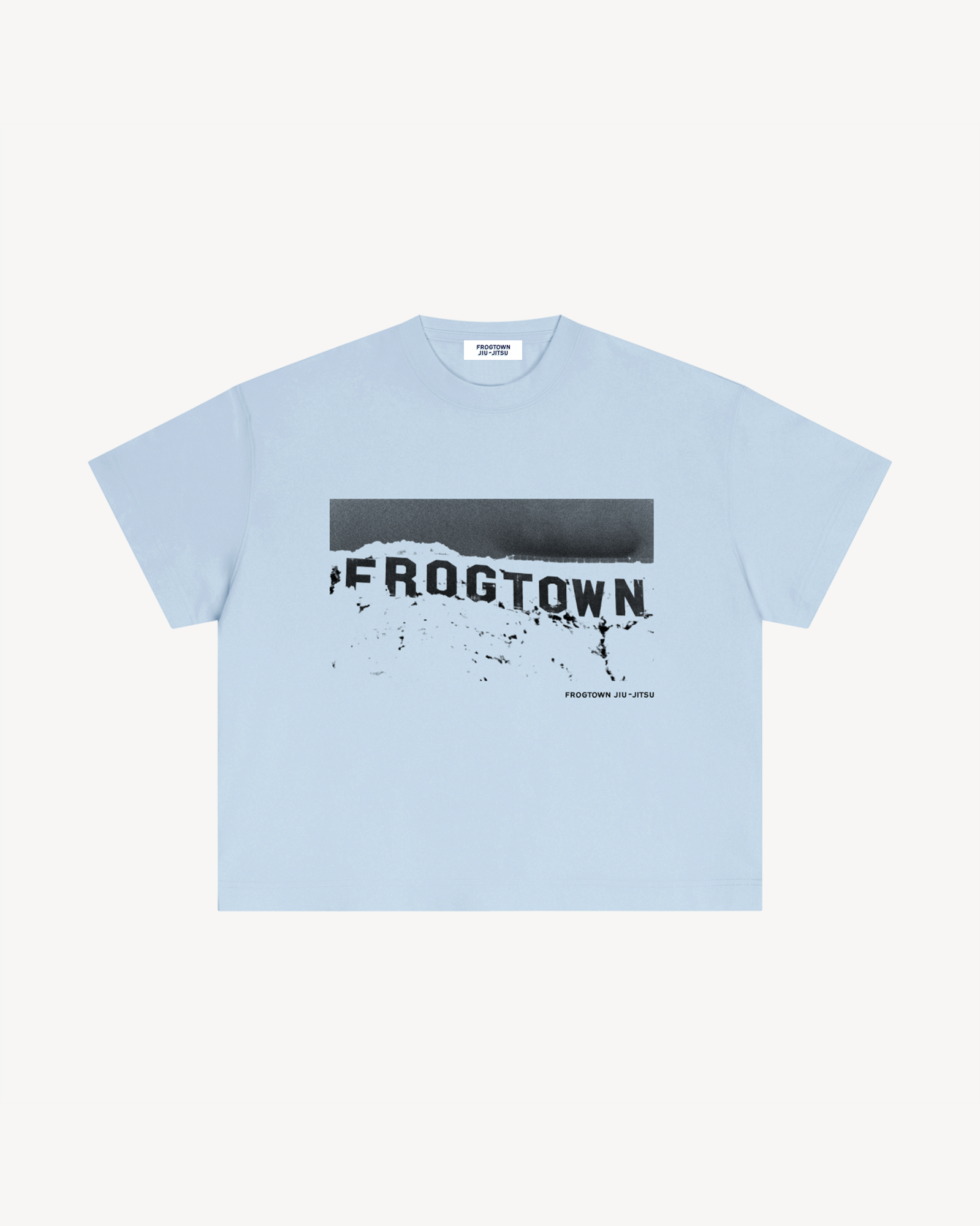 Frogtown Jiu-Jitsu Sign Box Fit Tee, Light Blue