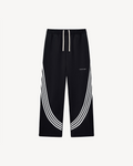 Nomad Rugby Curve Striped Straight Leg Sweatpants, Black