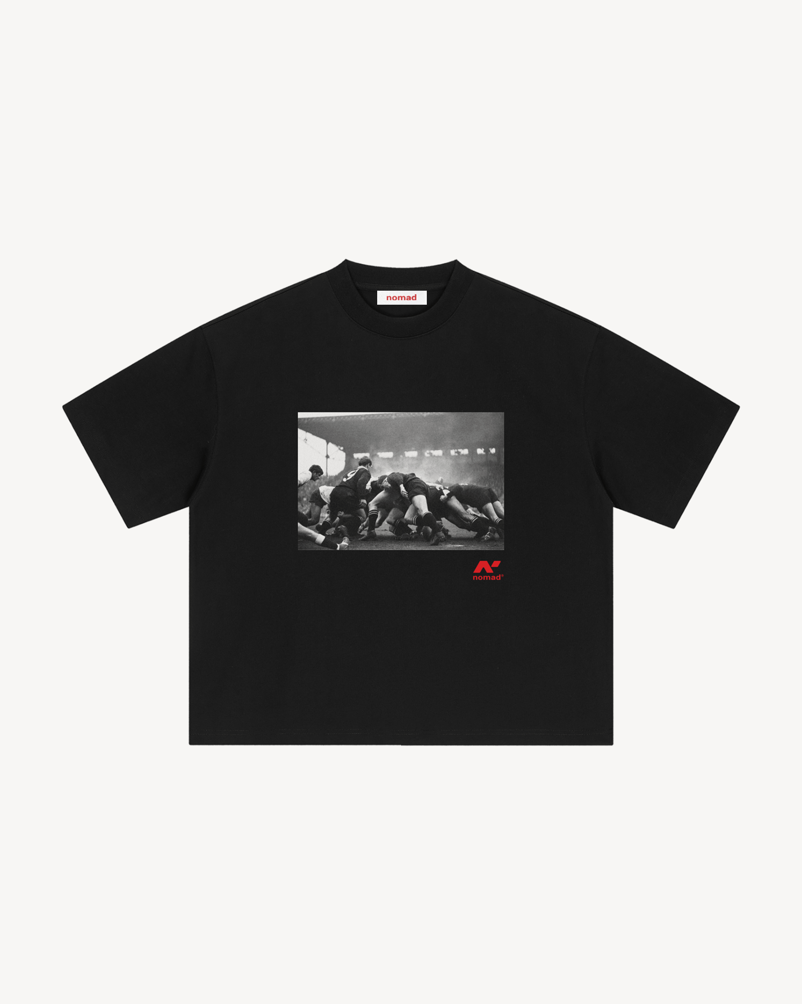 Nomad 1967 Scrum Loose Box Fit Tee, Black